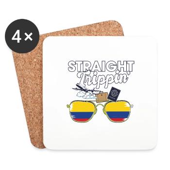 Straight Trippin' Colombia Vacation Tour Travel - Untersetzer (4er-Set) - Weiß - Vorne