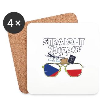 Straight Trippin' Czech Vacation Tour Voyage - Dessous de verre (lot de 4) - blanc - Devant