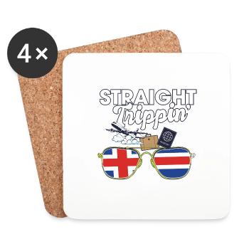 Straight Trippin' Islande Vacances Tour Voyage - Dessous de verre (lot de 4) - blanc - Devant