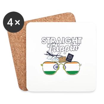 Straight Trippin' India Vacation Tour Travel Trip - Untersetzer (4er-Set) - Weiß - Vorne