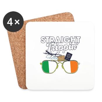 Straight Trippin' Ireland Vacances Tour Voyage - Dessous de verre (lot de 4) - blanc - Devant