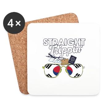 Straight Trippin' Korea Vacation Tour Travel Trip - Untersetzer (4er-Set) - Weiß - Vorne