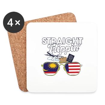 Straight Trippin' Malaysia Vacation Tour Travel - Coasters (set of 4) - white - Front