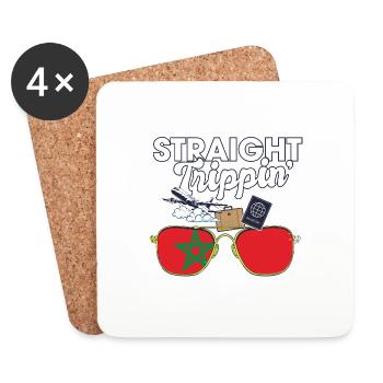 Straight Trippin' Morocco Vacation Tour Voyage - Dessous de verre (lot de 4) - blanc - Devant