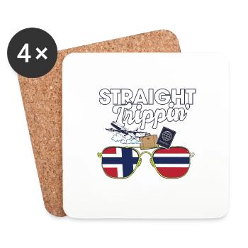Straight Trippin' Norway Vacation Tour Travel - Coasters (set of 4) - white - Front