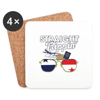 Straight Trippin' Panama Vacances Tour Voyage - Dessous de verre (lot de 4) - blanc - Devant