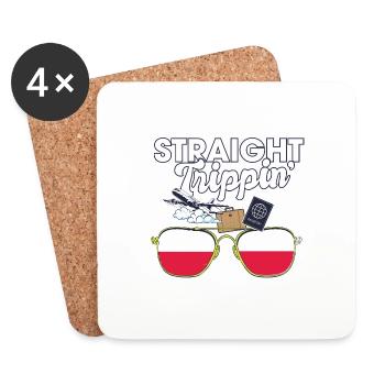 Straight Trippin' Poland Vacation Tour Travel - Coasters (set of 4) - white - Front