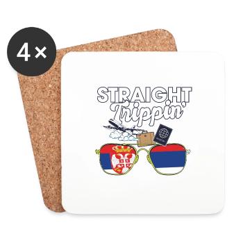 Straight Trippin' Serbia Vacation Tour Travel - Untersetzer (4er-Set) - Weiß - Vorne
