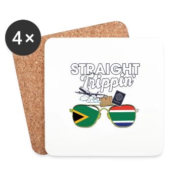 Voyage en Afrique du Sud - Dessous de verre (lot de 4) - blanc - Devant