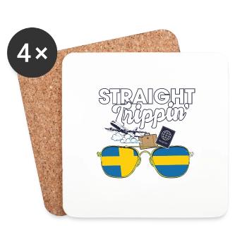 Straight Trippin' Suède Vacances Tour Voyage - Dessous de verre (lot de 4) - blanc - Devant