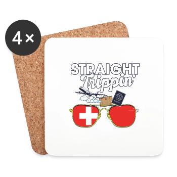 Circuit de vacances Straight Trippin' en Suisse - Dessous de verre (lot de 4) - blanc - Devant