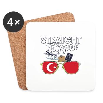 Straight Trippin' ' Turquie Vacances Tour Voyage - Dessous de verre (lot de 4) - blanc - Devant