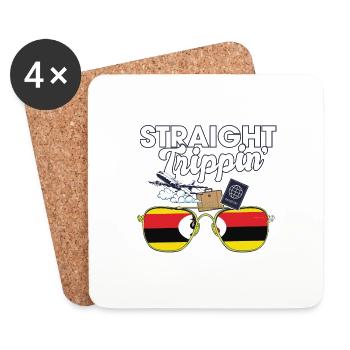 Straight Trippin' Uganda Vacation Tour Travel - Coasters (set of 4) - white - Front