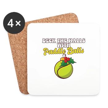 Deck Les couloirs avec entraîneur de joueur de paddle ball - Dessous de verre (lot de 4) - blanc - Devant