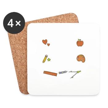 Weird Teachers Build Character Groovy School - Coasters (set of 4) - white - Front