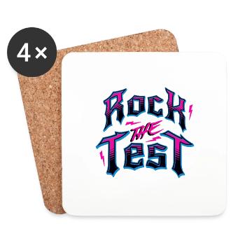 Test Day Rock Der Test Funny Teacher Testing Day - Untersetzer (4er-Set) - Weiß - Vorne