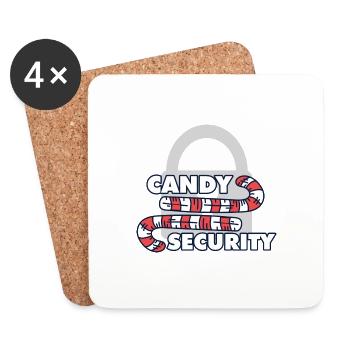Candy Security Maman Papa Costume d’anniversaire assorti - Dessous de verre (lot de 4) - blanc - Devant