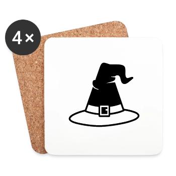 chapeau magique - Dessous de verre (lot de 4) - blanc - Devant