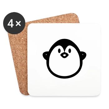 Pinguin - Untersetzer (4er-Set) - Weiß - Vorne