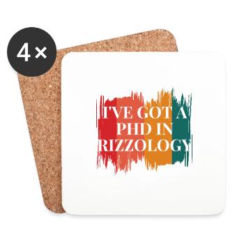 I've got a phd in Rizzology - Coasters (set of 4) - white - Front