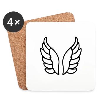 Ailes d'ange - Dessous de verre (lot de 4) - blanc - Devant