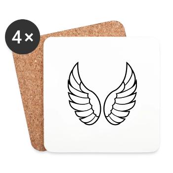 Ailes d'ange - Dessous de verre (lot de 4) - blanc - Devant