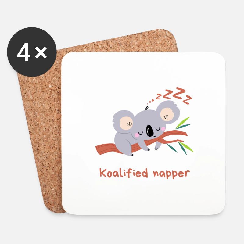 Koalified napper - Untersetzer (4er-Set) - Weiß