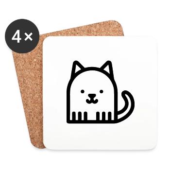 kitten - Coasters (set of 4) - white - Front