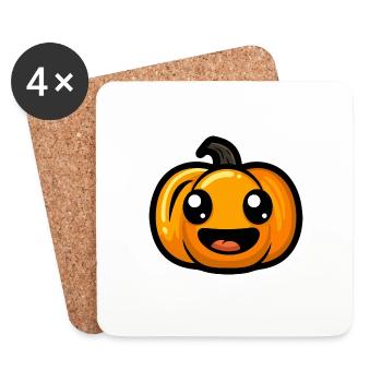 Kürbis Halloween Herbst - Untersetzer (4er-Set) - Weiß - Vorne