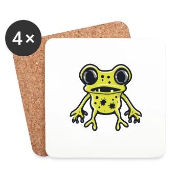 Frosch Halloween Comic Lustig - Untersetzer (4er-Set) - Weiß - Vorne