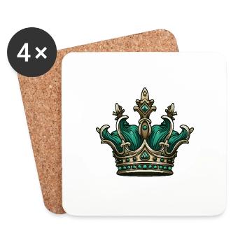 Couronne royale en couronne - Dessous de verre (lot de 4) - blanc - Devant