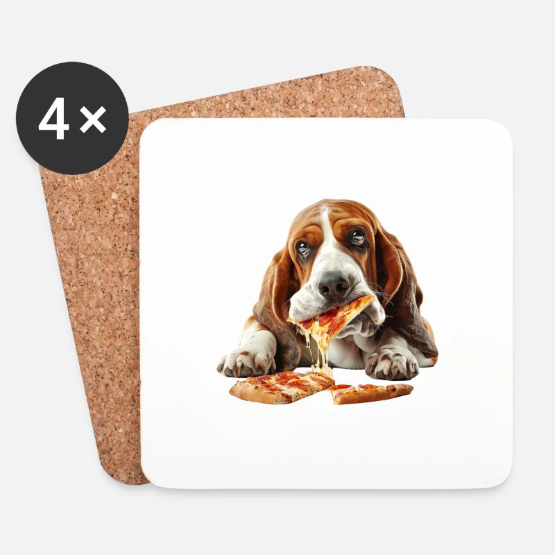 Basset - Untersetzer (4er-Set) - Weiß