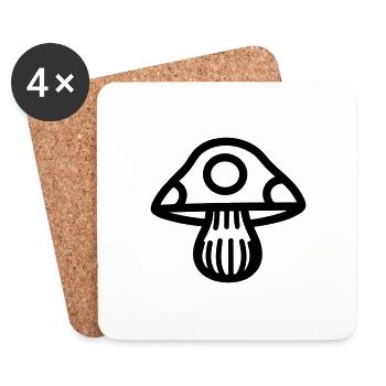 Pilz - Untersetzer (4er-Set) - Weiß - Vorne
