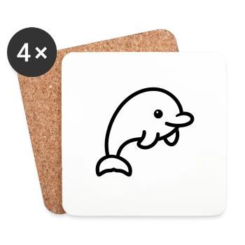 dolphin - Coasters (set of 4) - white - Front