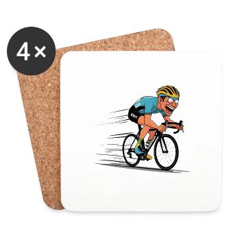 Road Cyclist Road Bike Bike Bike Cyclist - Coasters (set of 4) - white - Front