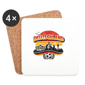 Deutschland Fußball Skyline Sonnenuntergang - Untersetzer (4er-Set) - Weiß - Vorne