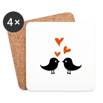 love bird - Coasters (set of 4) - white - Front