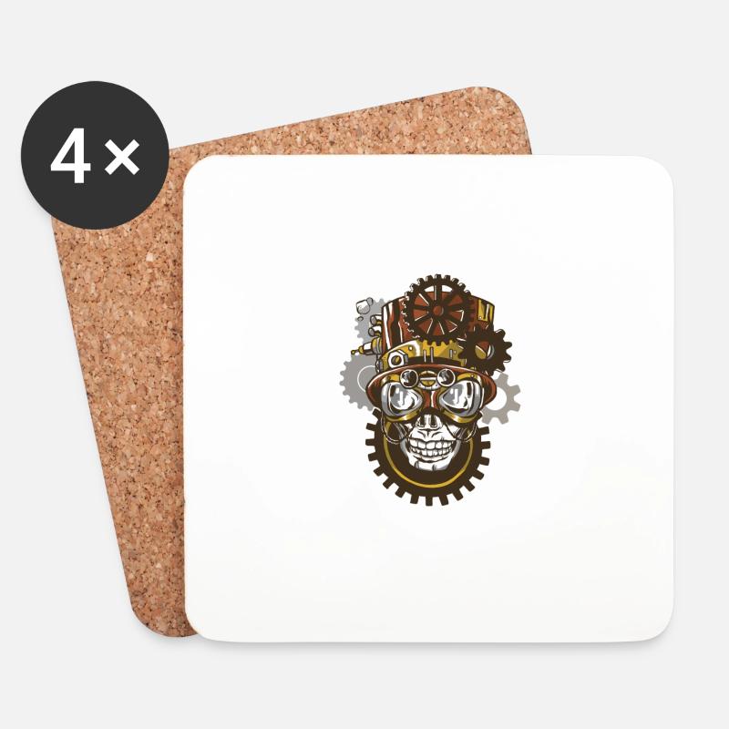 SteamPunk - Untersetzer (4er-Set) - Weiß