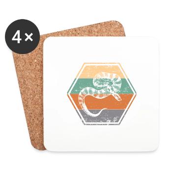 Snake - Coasters (set of 4) - white - Front