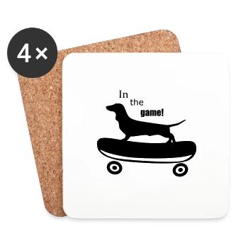 Hund Skateboard In the game! funny cool design - Untersetzer (4er-Set) - Weiß - Vorne