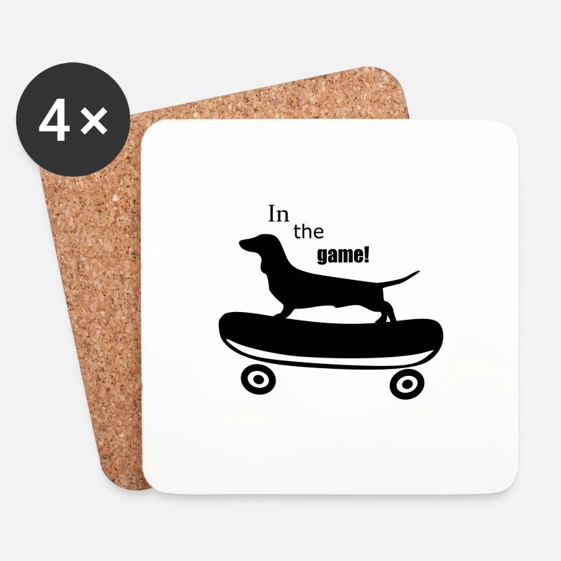 Hund Skateboard In the game! funny cool design - Untersetzer (4er-Set) - Weiß