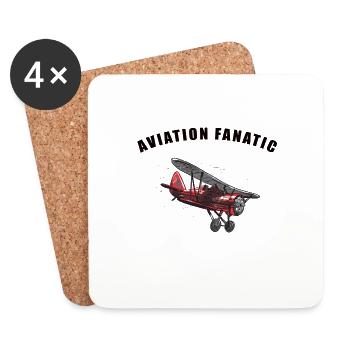 Aviation fanatic - Coasters (set of 4) - white - Front