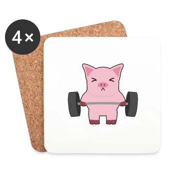 pig - Coasters (set of 4) - white - Front
