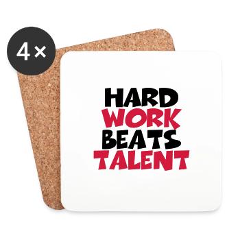 Hard work beats talent - Coasters (set of 4) - white - Front