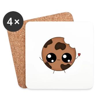 Biscuit with heart - Coasters (set of 4) - white - Front