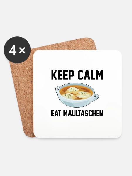 Maultaschen Schwaben Geschenke - Schwabe Spätzle - Untersetzer (4er-Set) - Weiß
