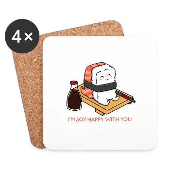 Soy Happy Sushi - Coasters (set of 4) - white - Front