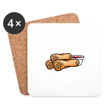 Mädchen liebt Lumpia Essensliebhaber Geschenk - Untersetzer (4er-Set) - Weiß - Vorne