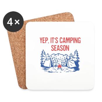 Yep It's Camping Season Summer Camper Tropical - Untersetzer (4er-Set) - Weiß - Vorne