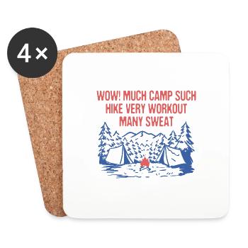 Beaucoup de camp Telle Randonnée Très Entraînement Beaucoup de sueur - Dessous de verre (lot de 4) - blanc - Devant